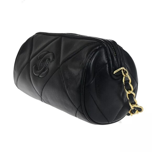 CHANEL CC Matelasse Tassel Mini Chain Shoulder Bag Leather Black authentic - Picture 14 of 16